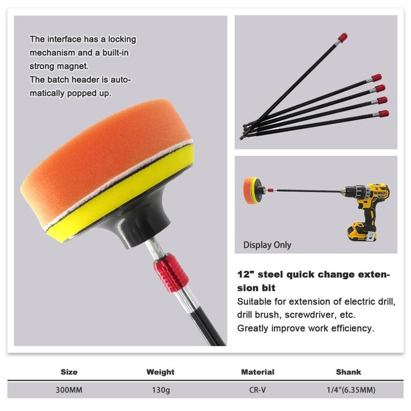 Giá Đỡ Mũi Khoan Tuốc Nơ Vít Tháo Nhanh, 300mm, 1 / 4 "Bit Hex, Thanh Nối Dài Từ Tính 3