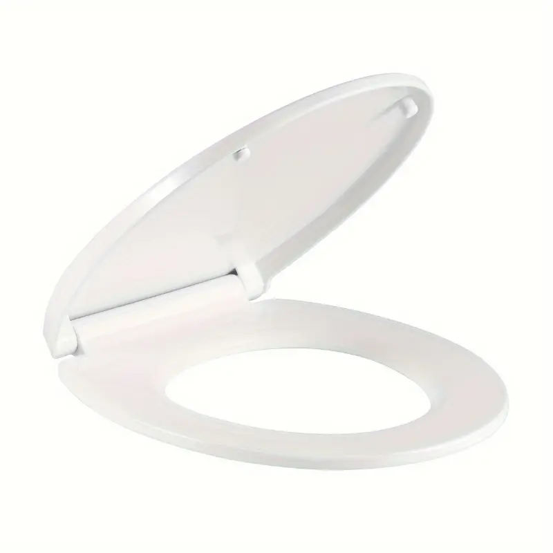 [Quiet Toilet Seat] 1pc Soft & Ergonomic Quiet Close Toilet Seat Cover, Thickened PP Plastic Bowl Lid | Easy Clean, Non-Textile, No Electricity Needed for Bathroom Comfort 1