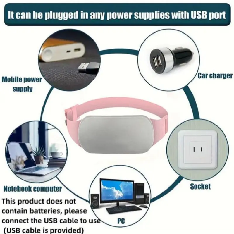 USB Charging Waist Belt, Multi Functional Waist Belt, Heating Pad, Abdominal Support, Warmth, Neck Scarf 4