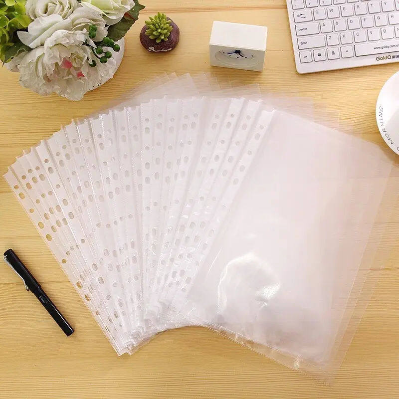 Túi 100 sơ mi lỗ mỏng đựng tài liệu đồ dùng văn phòng để vừa A4 0