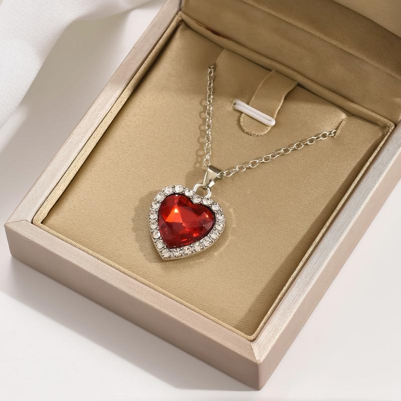 Product Introduction of Fashion Wholesale Heart-Shaped Pendant Necklace Full of Diamonds Cross-Border Best Seller in Europe and America 16