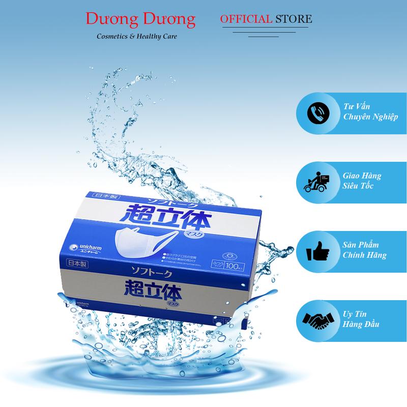 Khẩu trang Unicharm 3D Mask Nhật Bản Hộp 100 Cái khautrang phamthoai