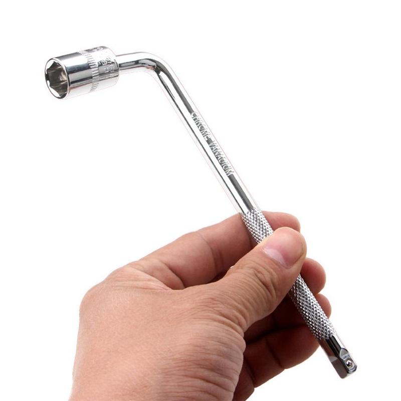 High Hardness 1/4" L-shaped Wrench Hand Tool Square Interface Socket Wrench High Torque L-shaped Spanner Mechanical Maintenance 4