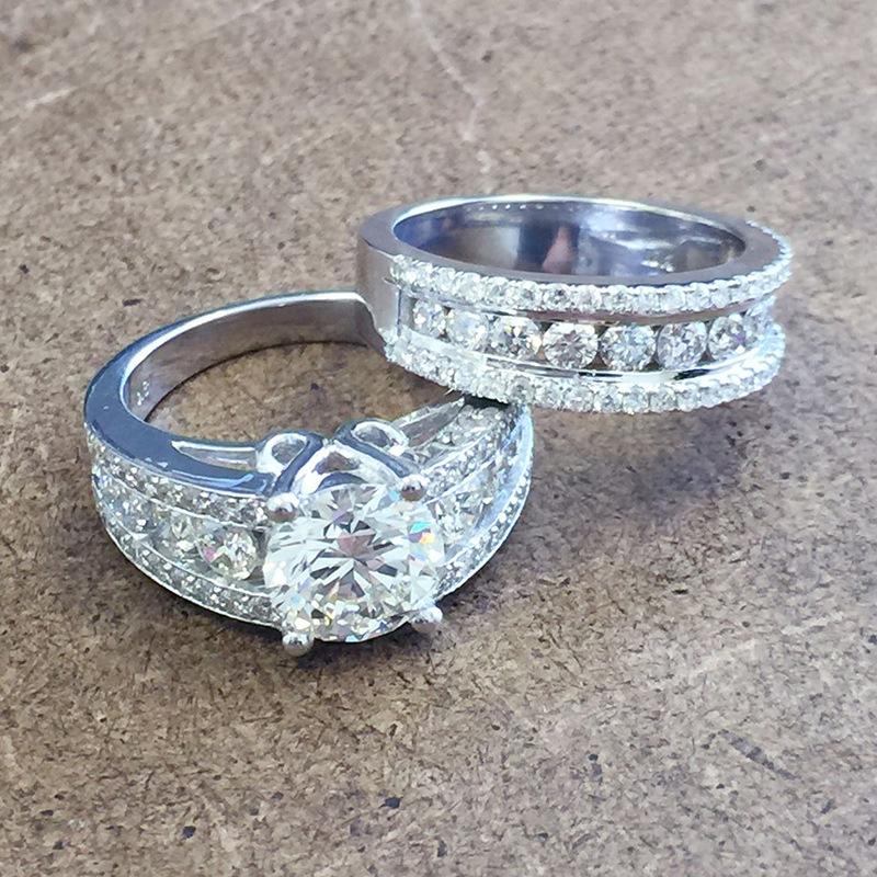 Product Introduction of Bộ Dây Cặp Đôi, Kim Cương Đầy Đủ Sang Trọng, Bộ Nhẫn Đính Hôn Zircon Tinh Tế 7