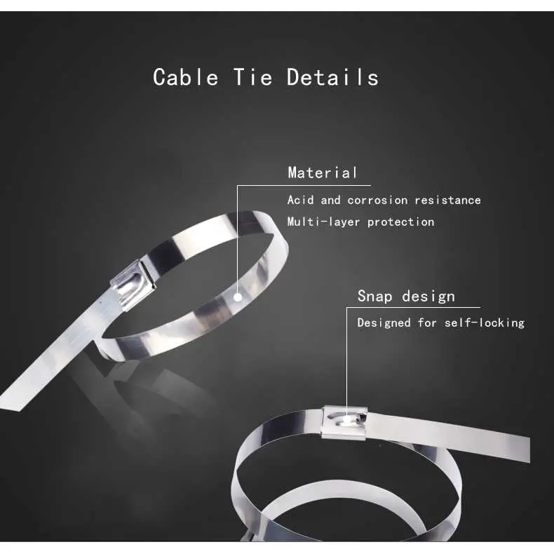 Kabel Ties Metal  Stainless Full 304 Anti Karat Premium - Tali Pengikat Logam Stainless Full Anti Karat - Ties Stainless Anti Panas Kualitas Premium Cable 3