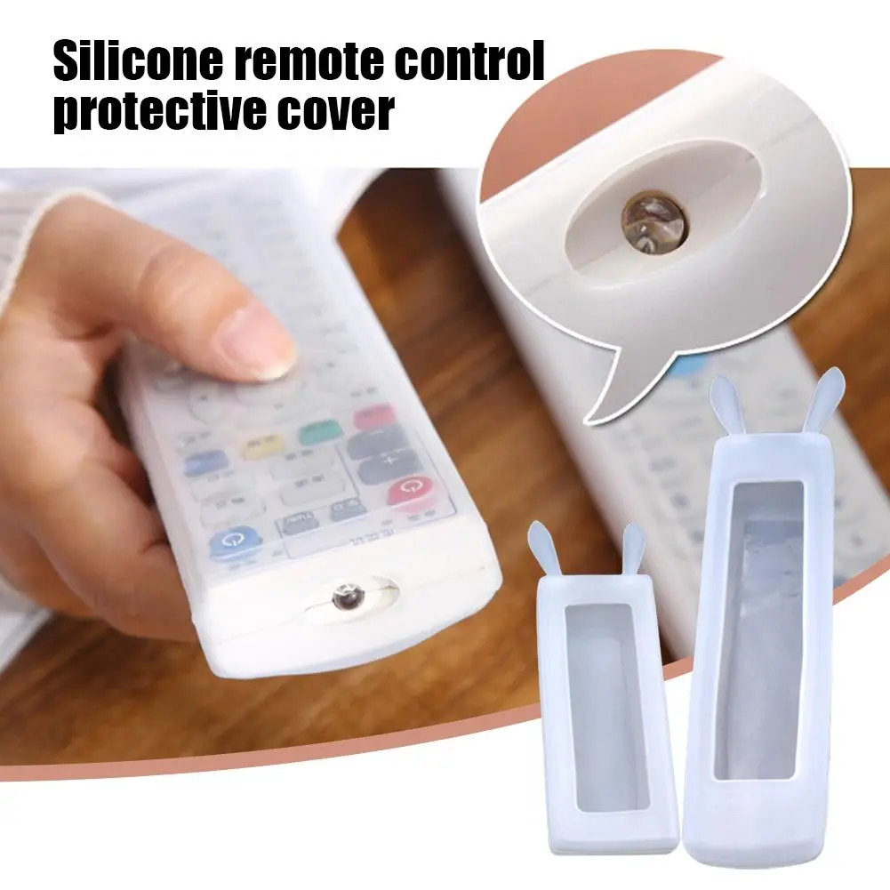 Silicone Waterproof Remote Control Cover for TV Adorable Rabbit Design M2B9 Transparent Cushion
