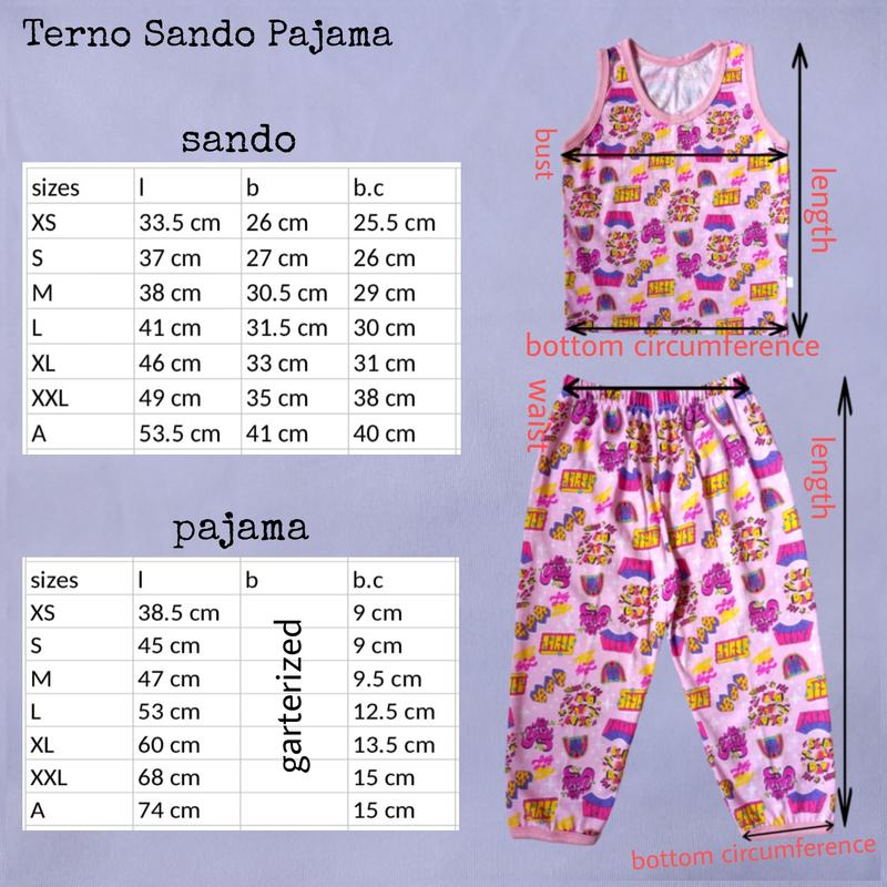 Product Introduction of Kids terno sando pajama for girls  (6 mos. - 8 years old) | Available in many different cartoon characters | Disney Princess COTTON 0