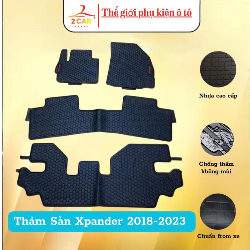 Thảm lót sàn cao su xe Mitsubishi Xpander / xpander cross 2018- 2021, 2022, 2023 loại đúc dày, 3 hàng ghế - NH -  dễ vệ sinh Phụ Tùng Nội Thất