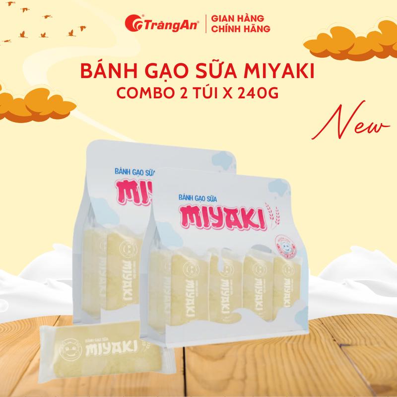 [MỚI] Combo 2 Bánh Gạo Sữa Miyaki Xốp Mịn Thơm Ngon Thương Hiệu Tràng An