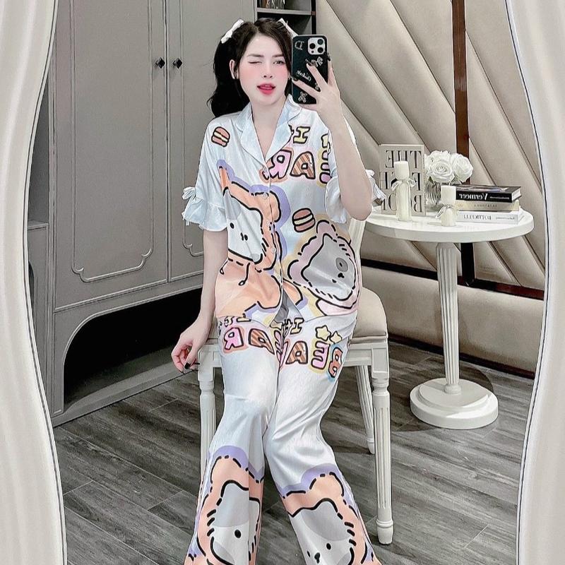 Bizama tay xòe chất liệu lụa xước ánh kim. Hàng may kỉ lưỡng mặc mát 5