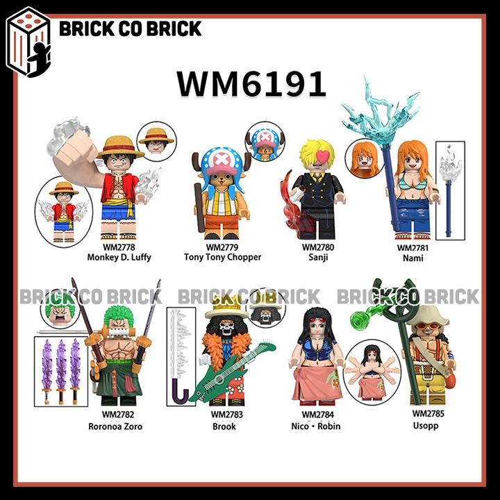  One Piece Đồ chơi Lắp ráp Nhân vật Minifigures Monkey D Luffy Nami Tony Tony Chopper Mô hình Brook Robin Ussop WM6191 