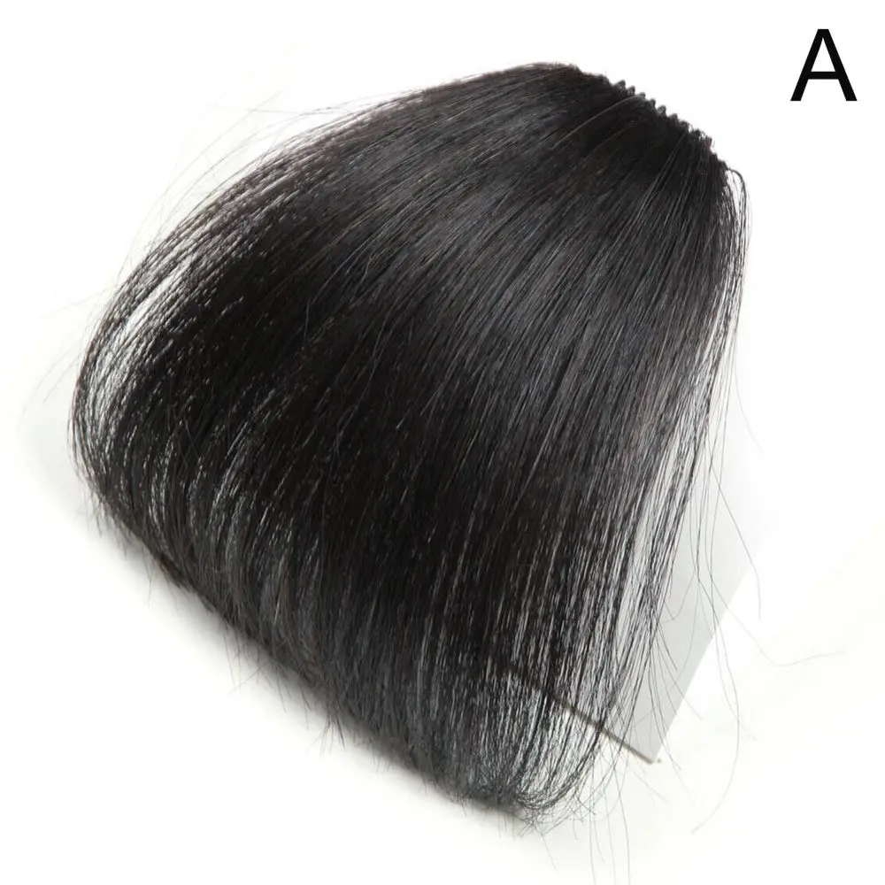 Thin Neat Air Bangs Fake Hair Seamless Clips in Front Fringe Girls Hairpiece New