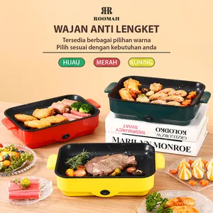 ROOMAH Panggangan BBQ Panci Listrik Multifungsi / Panci Panggang Elektrik Grill Persegi PREMIUM