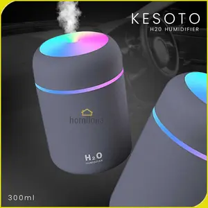 Humidifier Diffuser Aromaterapi Mobil 300ml - Kesoto DQ107 Gray / Alat Pengharum Ruangan Pelembab Udara Minyak Essential Oil Aromatherapy Car Air Disfuser