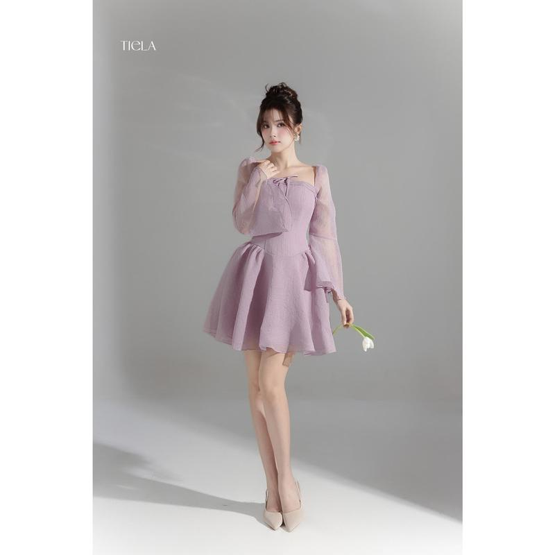  TIELA Đâm váy trơn dáng ngắn-Caroline Dress 