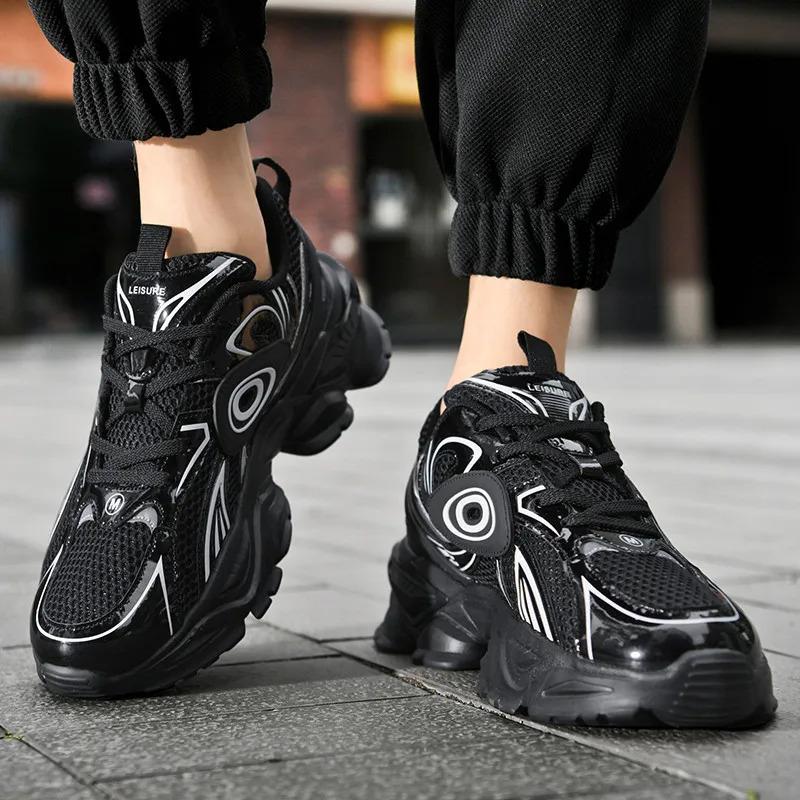2024  Custom Man Sports Sneakers Turbine Design Height Increasing Elevator Blank Leather Casual Running Shoes for Men Trainers Training_voghion.com