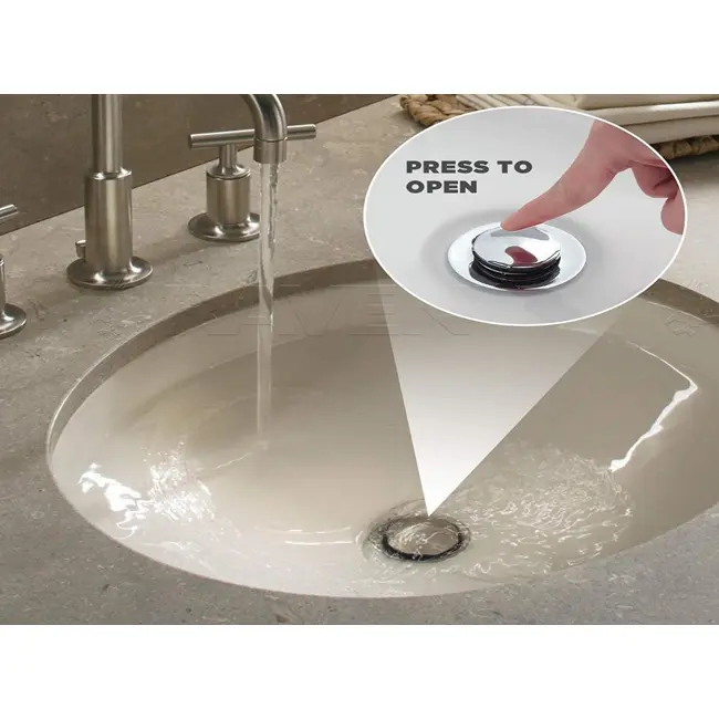 Nắp đậy ấn xả nước bồn rửa mặt Lavabo Inox 304 chống han gỉ 4
