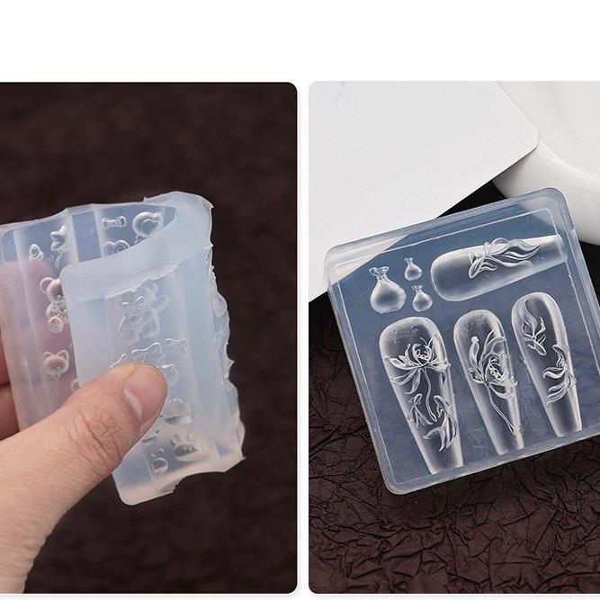 Khuôn silicon làm charm 3D , khuôn nơ cao cấp 25 mẫu, khuôn làm hoa ( có hộp đựng) - Unnie Nails 5