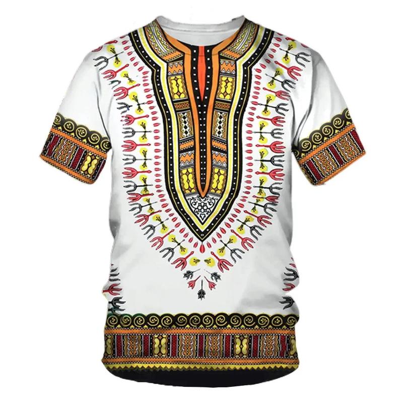 Product Introduction of New Summer African Ethnic Style Pattern 3D Print T-Shirts Men Women Tshirt Short Sleeve Oversized Harajuku Tee Top Kid 3D Thai floral print 13