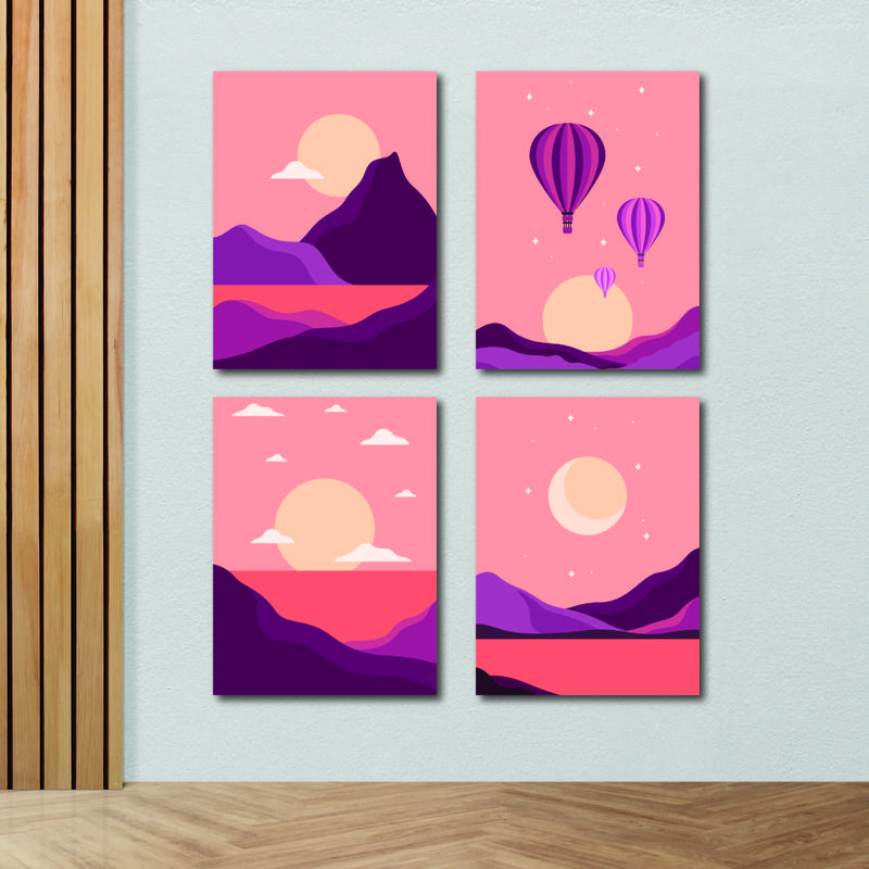Hiasan Dinding Ruang Tamu Pajangan Rumah Poster Aesthetic Dekorasi Kamar | Flat Desain Abstract gantungan 0
