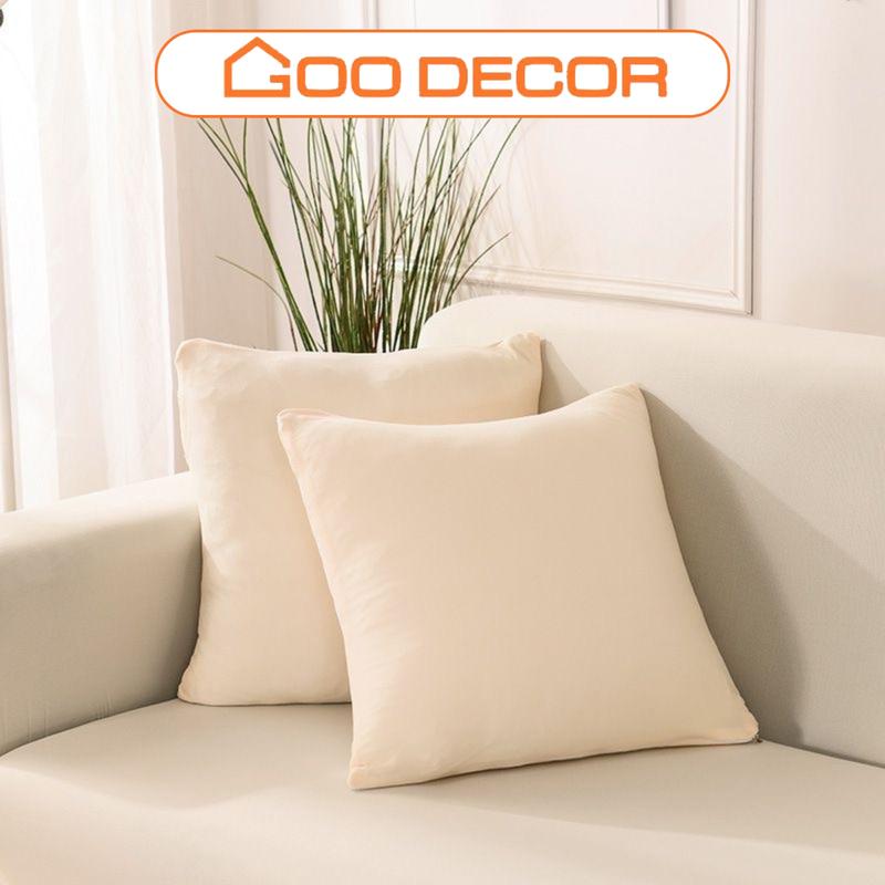 Vỏ gối sofa GOO Decor màu trơn vải thun sữa bọc gối tựa sofa 45x45 hình vuông