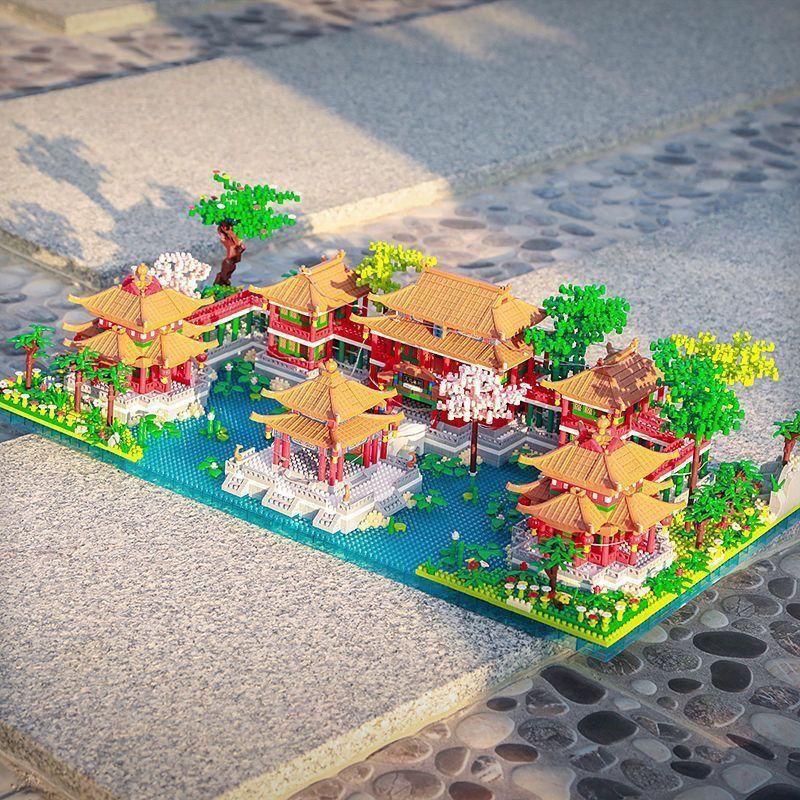 Khối Xây Dựng, Tương Thích Với Lego, Chủ Đề Vườn Bắc Kinh Yuanmingyuan Và Suzhou, Các Hạt Nhỏ Tòa Nhà Khổng Lồ, Đồ Chơi Lắp Ráp Giáo Dục, Phát Hành Năm 2024 2