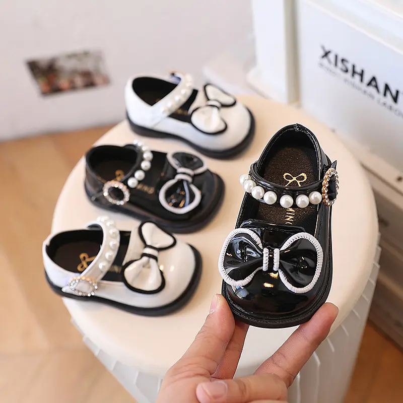 Giày Búp Bê Bé Gái Da Bóng Mềm Đính Nơ style Hàn Quốc sz 17-25 Mã M09 0