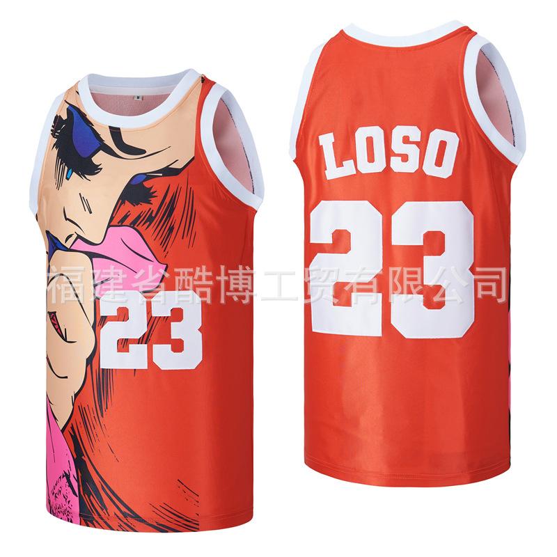 Product Introduction of Áo Thi Đấu Bóng Rổ, Màu Đỏ, Thêu Anime, Thiết Kế SUMMERTIME SHOOTOUT 23, Áo Vest Tập Luyện Thể Thao Nam 1