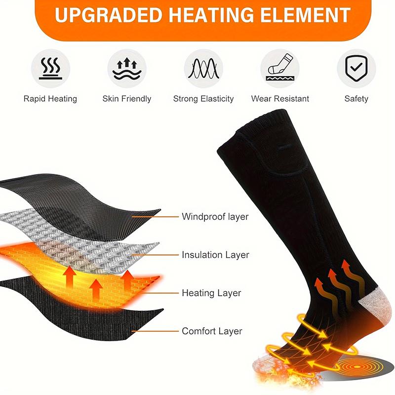 Product Introduction of Heating Socks Winter Warm Electric Heating Socks Long Socks Men And Women Outdoor Ski Warm Foot Socks 18