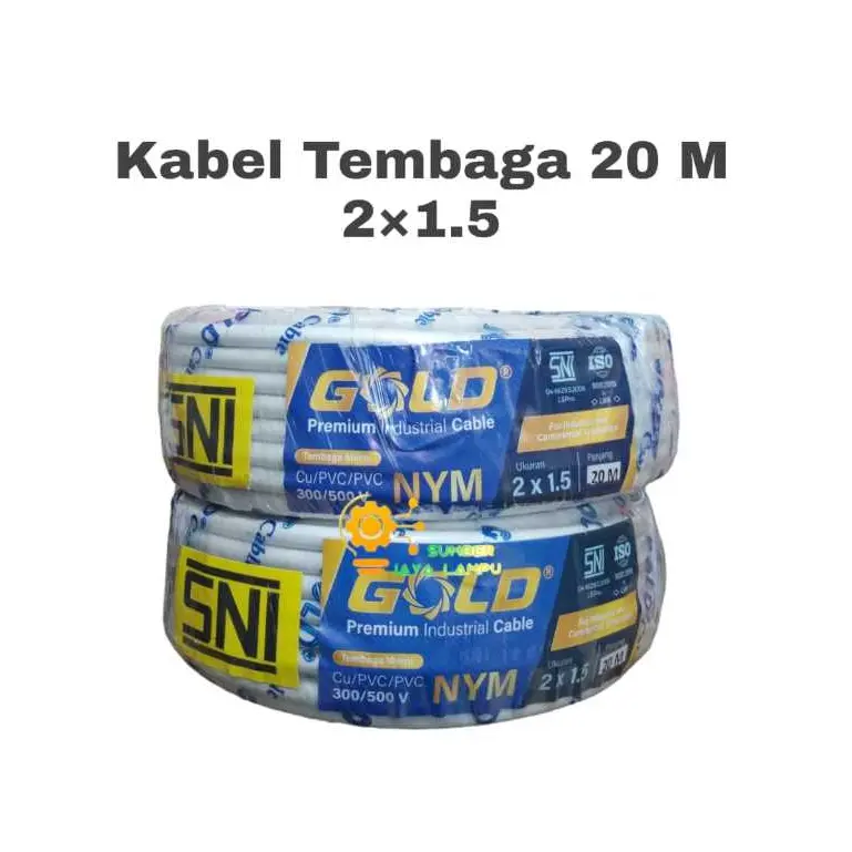 Kabel Listrik GOLD NYM 2x1.5 Tembaga 20 Meter Per-Roll 0