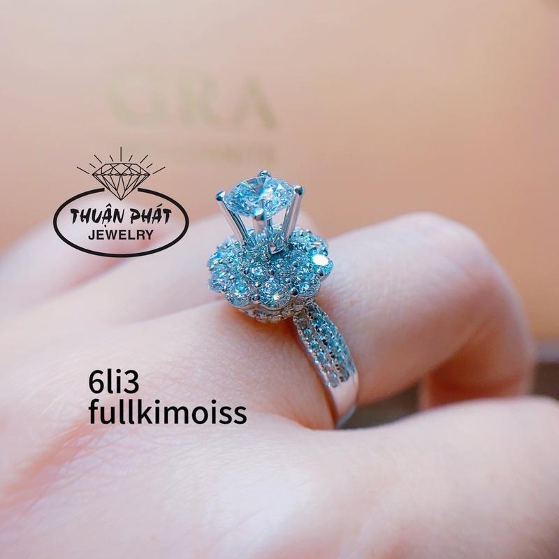 Phụ Kiện Nhẫn Nữ N01035 Halo Nữ Hoàng Fullkimmoiss Viên Chủ 6li3 Đeo Tay Sang Trọng Trang Sức Bạc Ý Xi Bạch Kim- Bạc Thuận Phát