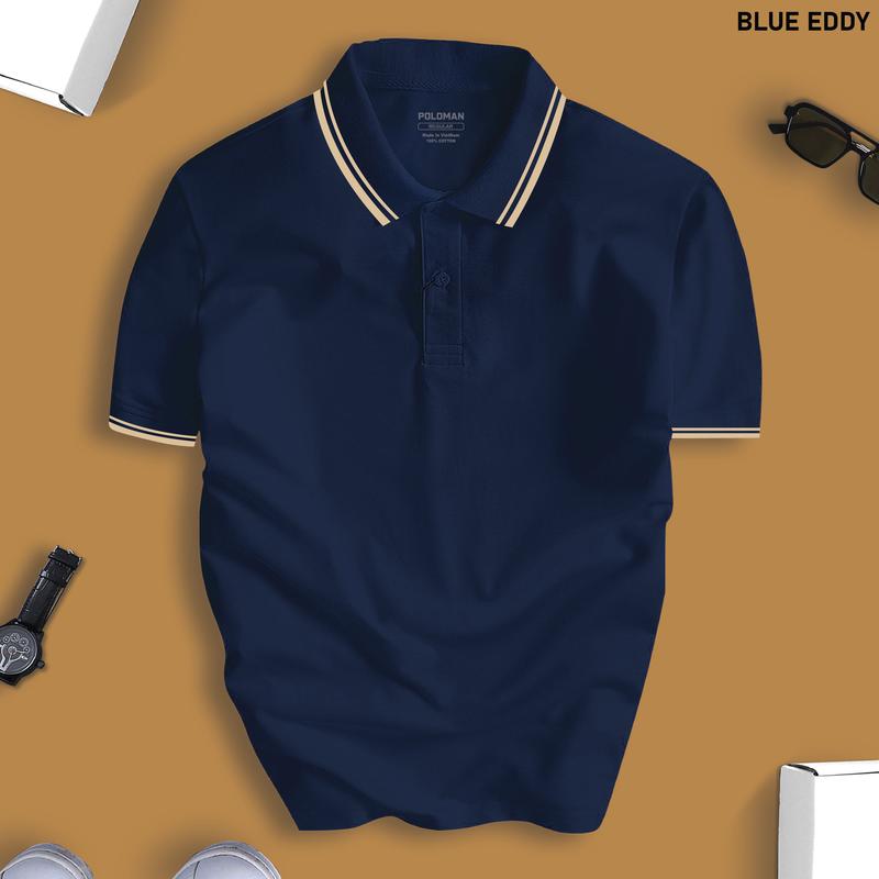 Áo Polo EDDY PHỐI CỔ CVC Chất Cao Cấp cổ bẻ BASIC sang trọng, lịch lãm, thoáng mát - POLOMAN 2
