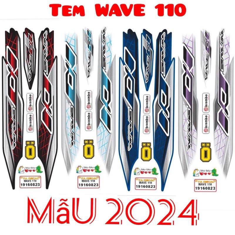 Nhiều mẫu màu Tem rời xe wave alpha 110 mẫu mới 2024,tem 4 lớp chống nước Nhãn Dán Decal