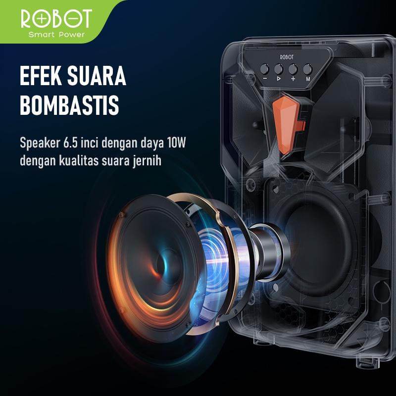 ROBOT Speaker Karaoke Bluetooth 5.3 RB300 With RGB Light Microphone Original - Garansi Resmi 1 Tahun (RB300 kr) [ BISA COD ] Speakers Bass 6