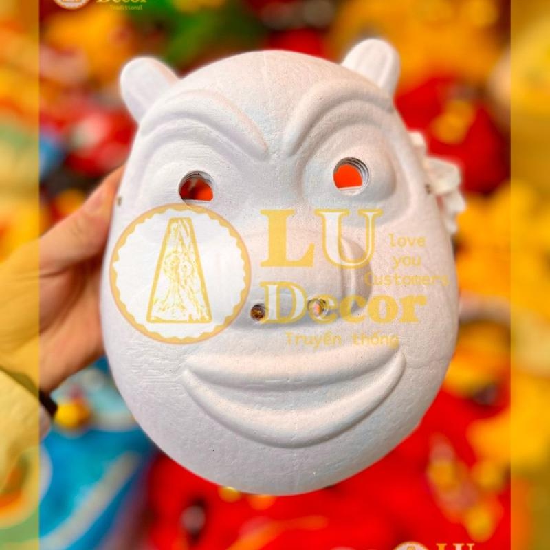 Mặt nạ giấy bồi chưa tô màu, cho bé tô màu thủ công chơi Trung Thu l LU Decor 5