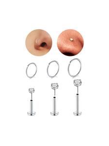 ステンレス製ノーズリング、ノースタッド、リップスタッド、ピアス、男女兼用のボディピアスジュエリー。トレンディでどんなスタイルにも合わせやすく、誕生日プレゼントに最適な上品なジュエリー。
