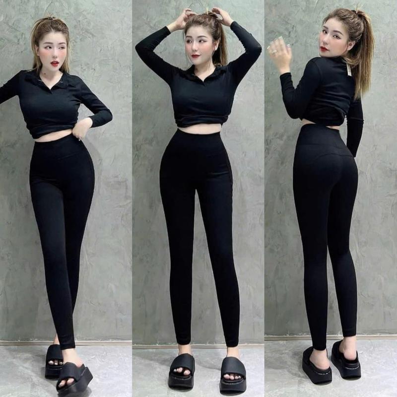Quần Legging nữ HÀNG ĐẸP lưng cao ken bụng vải Umi Hàn dày mịn loại 1 xịn co giãn tốt thiết kế có túi thun gân nâng hông tôn vòng V3 Women