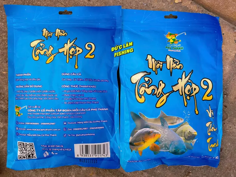 Mồi Nền Tổng Hợp Phú Thành 500g Số 1 + 2 Vị Tán Thơm, Vị Thơm Tán Cho Mồi Câu Cá - Bắt Cá, Đi Câu 1