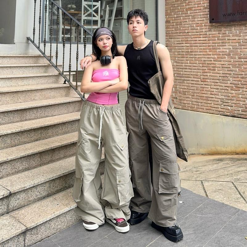 DEAL SỐC AB HOUSE - Quần dù túi hộp form rộng PARACHUTE dây rút nam nữ