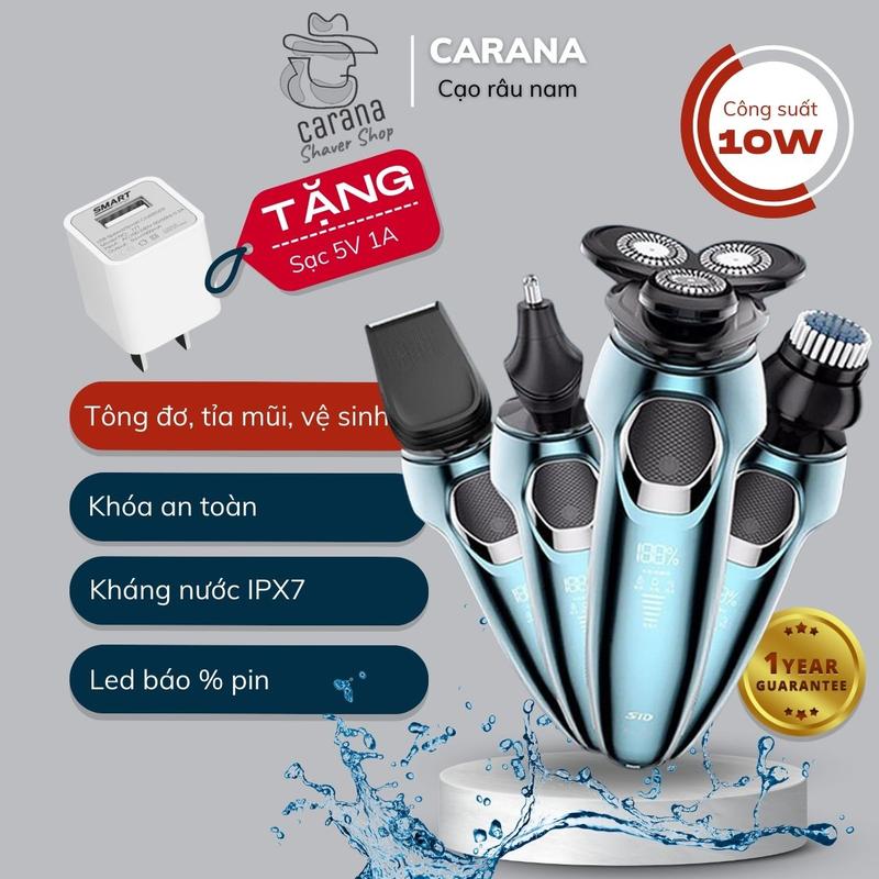 Máy cạo râu đa năng SID RS386 4 in 1 công suất lớn 10w 3 lưỡi dao cạo khô và ướt chống nước IPX7 tỉa lông mũi tông đơ hớt tóc, vệ sinh, cạo lông
