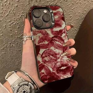 Funda para celular con diseño de labios, cubierta protectora de moda, accesorio compatible con iPhone 15 14 13 12 11 Pro Max