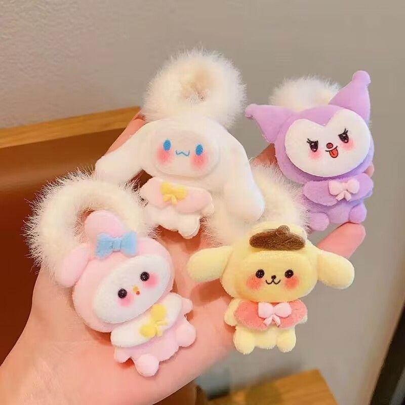 Dây Buộc Tóc, Chất Liệu Nhồi Bông Thích Hợp Cho Bé Gái Và Trẻ Em, Thiết Kế Dopamine, Có Cinnamon Babycinnamoroll, Kiểu Tóc Cho Bé Gái Mới Women 1
