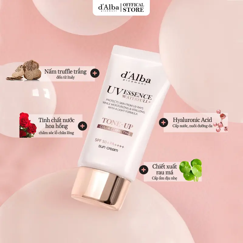 [50ml] [TONE-UP]Kem chống nắng thuần chay d'Alba Waterfull Tone-Up Sun Cream SPF50 + PA + + + + 50ml Tất cả các loại da Sunscreen Skincare SPF 50 2