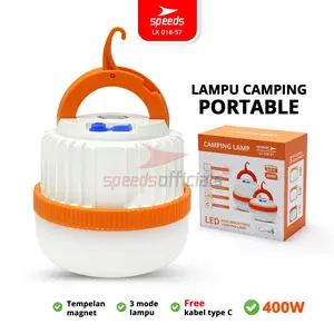SPEEDS Lampu Camping LED Gantung Lentera Portable Camping Emergency Lamp Super Terang Charger Type-C Outdoor Indoor Lampu Kemah 018-57