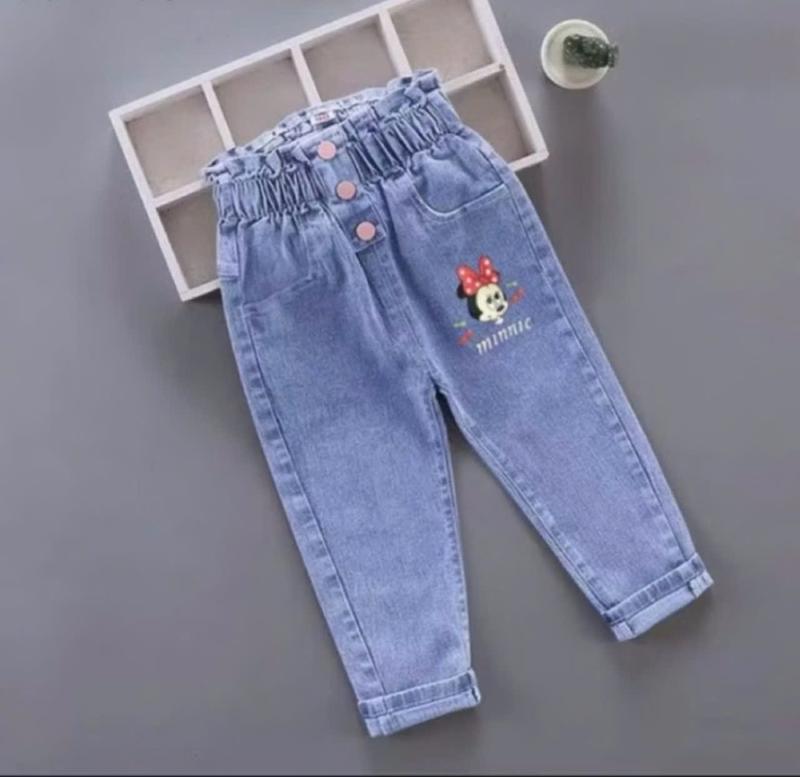 Quần jean quần bò co giãn mềm bé gái cạp cao (14-26kg) 3