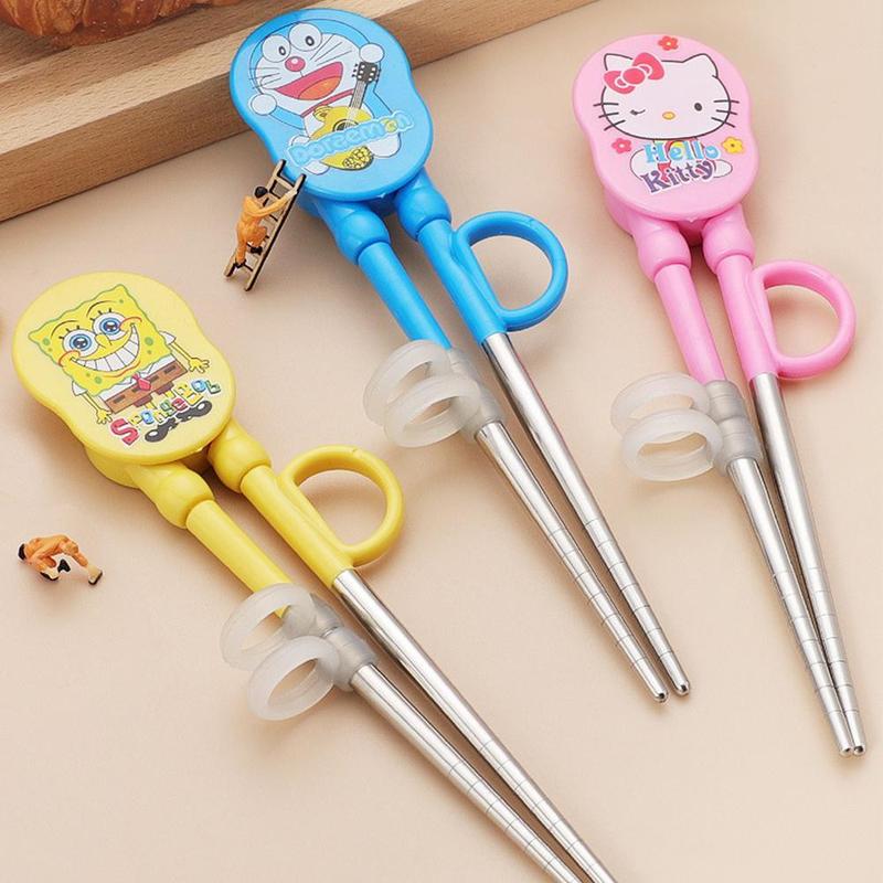 Đào Tạo Trẻ Em Em Bé Đũa Bằng Thép Không Gỉ, Thiết Kế Hoạt Hình, Thích Hợp Cho Trẻ Em Và Người Mới Bắt Đầu, Q6R8 2