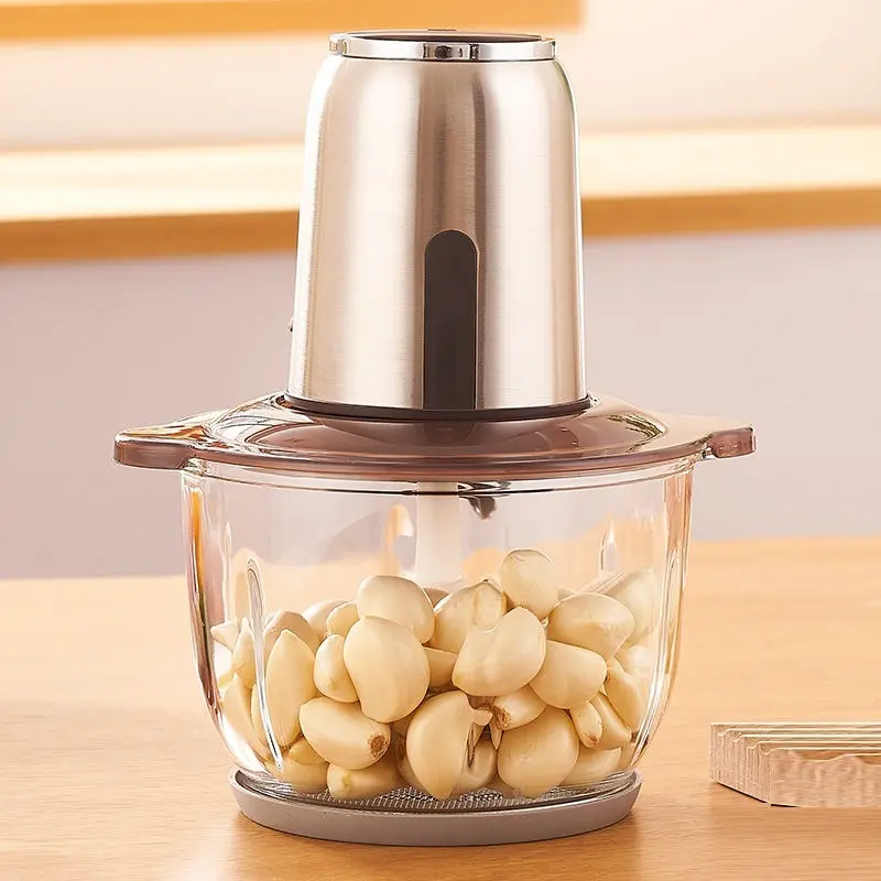 Máy Xay Thịt Chigo, Máy Xay thực phẩm đa năng, 4 Lưỡi dao Công Suất Lớn 300W Dung Tích 1,8 Lít máy  xay 3