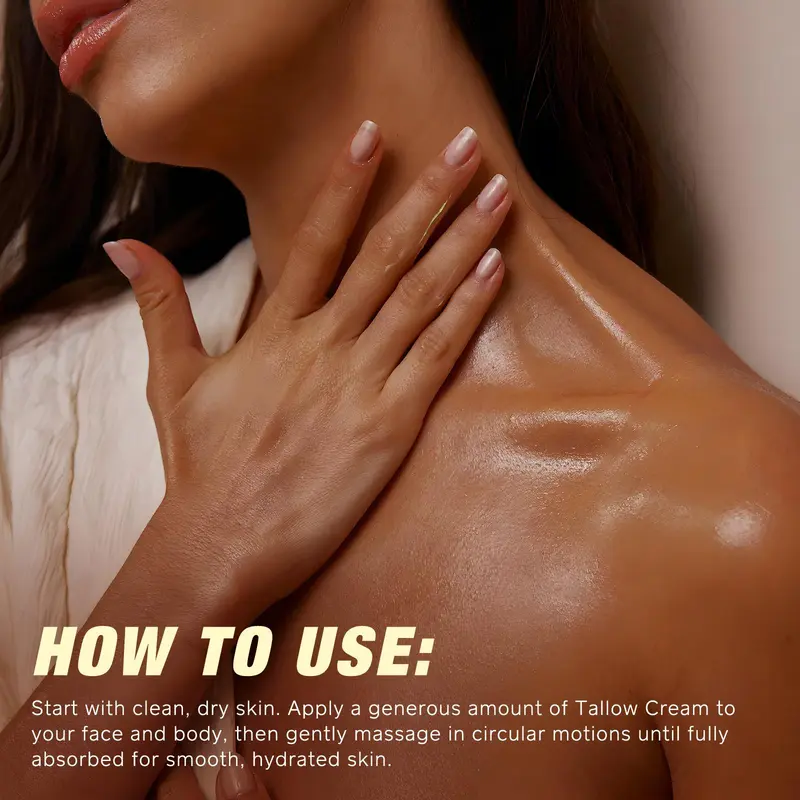 Tallow Skin Balm, Moisturizing Body Cream, Multipurpose Hydrating Body Cream, Moisturizer Suitable for The Whole Body, Brightening Firming Soothing Body Care Product for Women & Men, Cosmetic 3