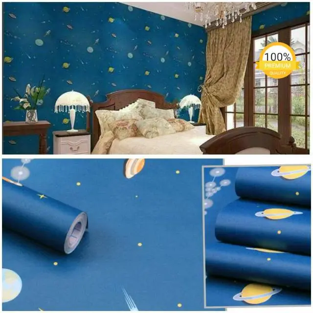 Wallpaper Stiker Plafon Atap Rumah Motif Awan Planet Untuk Dekorasi Dinding Kamar Ruang Tamu Bahan Pvc Pelapis Furniture Triplek Ukuran Per Meter Sudah Ada Lem Perekat 4