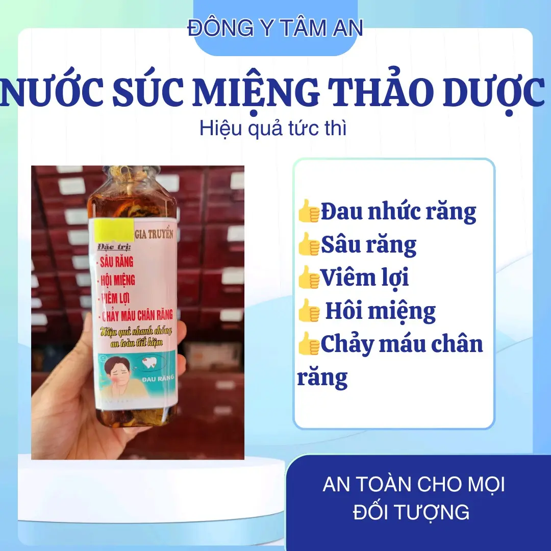 Chai ngâm răng miệng thảo dược gia truyền 350ml, giảm sâu răng ,viêm lợi, chảy máu chân răng, hôi miệng Nước Súc Miệng Súc Miệng